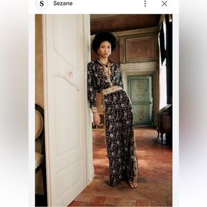 Sézane Azziano Maxy Shirt Blouse Trousers Pants Set 38